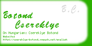 botond csereklye business card